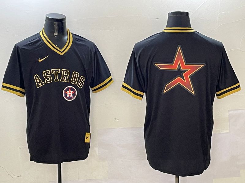 Men Houston Astros Blank Black Gold Game 2025 Nike MLB Jersey style 9